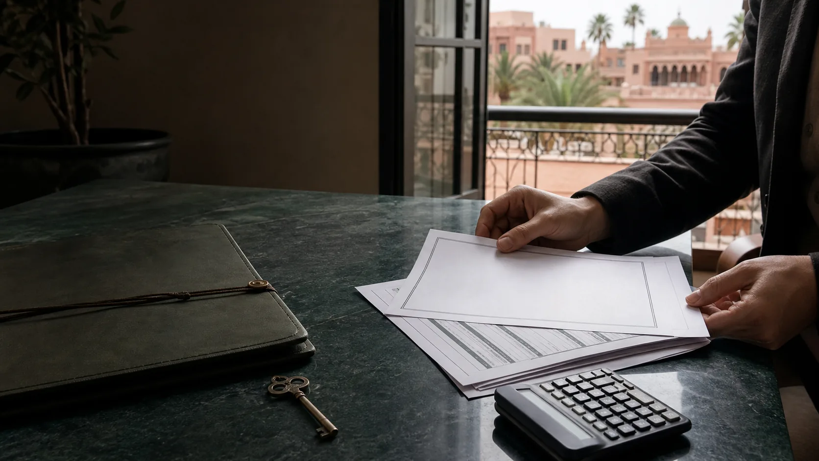 Acte, clé et justificatifs bancaires préparés après une vente immobilière au Maroc